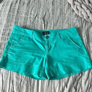 American Eagle Outfitters Stretch Teal Green Shorts Casual Style